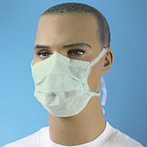 Mondmasker - groen - 3-laags - neusbrug/linten - ds á 50 st