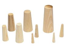 Pluggen - hout - klein - Ø12,5 tot 19 mm - set á 9 stuks