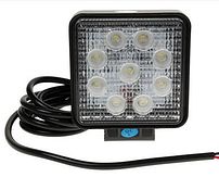 LED-werklamp KM vierk.- 9x3W- 10/30V - flood - 4mtr snoer