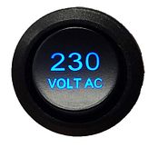 Wipschakelaar R23 - LED - 230 VOLT AC(Blauw/Groen) - 12V