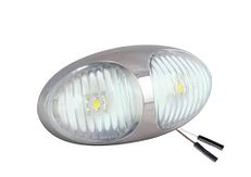 Serie 37 - LED markeerlicht chrome - wit - 2-pin - 12/24V