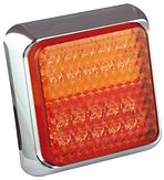 Serie 80 - LED enkel - rem/achter/knipp.licht- 12/24V-chrome
