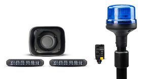 Sirene/speaker motorset - blauw - 1 speaker - 12/24V