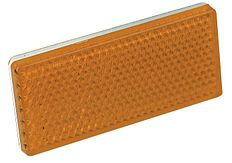 Reflector - rechthoekig - 70x30x6 mm - oranje - set á 2 stuks