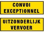 Bord CONVOI EXC./UITZ.VERV. alu kl2 gl/zw dz 1200x400x2mm