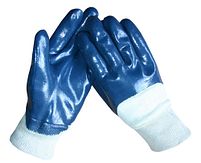 Handschoen - Nytril - blauw - open rug - boord - maat 10