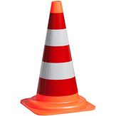 Verkeerskegel - oranje PVC - 50 cm - R/W DG - kl3
