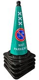 Kegel 50 cm zwart/groen Kl3 E03 NIET PARKEREN - set á 4 st.