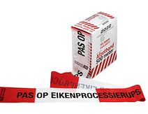 Afzetband - 500 m - rood/wit - PAS OP EIKENPROCESSIERUPS