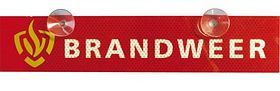 Tekstbordje groot - zuignap - tekst & logo: 'brandweer'
