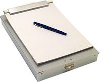 Aluminium schrijfplaat met opbergvak A4 - Jumbo