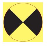 Target Ø 80  mm - geel/zwart - 6 st. per vel - set á 10 vel - mat