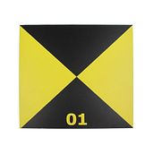 Markeerkruis -geel/zwart-45x45-dibond beplakt- nrs. 1 t/m 20