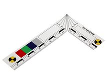 Liniaal - kunststof - haaks - 100x50x0,7 mm - cm/mm - kleur