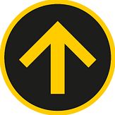 Markering cirkel 265 mm - Geel/Zwart - Standaard - 5 st - pijl