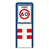 Zoneportaal RB 80 - blauw RAL 5010 - Type II - enkelzijdig