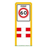Zoneportaal IND 80 - geel RAL 1023 - Type II - enkelzijdig