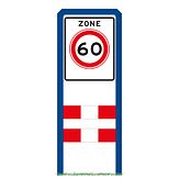 Zoneportaal IND 80 - blauw RAL 5010 - Type II - enkelzijdig