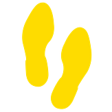 Vloermakeringspicto PT-6128 - geel - voetstappen - 5 paar