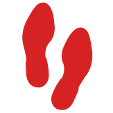 Vloermakeringspicto PT-6128 - rood - voetstappen - 5 paar