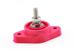 Contactstrip/distributieblok - 1-polig - rood - 1x M8