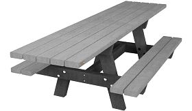 Picknicktafel OSLO XL - grijs/zwart - 2400x1400x760mm