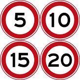 Verkeersbord RVV A01 - Maximumsnelheid .. km