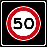 Aluminium DOR verkeersbord RVV A0150s maximum snelheid 50 km per uur - levensduur 10 jaar - afmeting 800x800mm