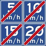 Aluminium DOR verkeersbord RVV A05 einde adviessnelheid - levensduur 10 jaar - afmeting 400x400mm