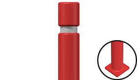 X-Last® GORGE - RAL 3020 + refl. - 800x100 mm Ø - met voetplaat