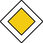 Re-sign verkeersbord RVV B01 voorrangsweg - levensduur 20 jaar - afmeting 600x600mm