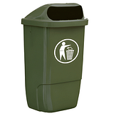 Buitenafvalbak - kunststof - groen - 50 liter