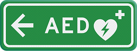 Verwijsbord met pictogram, pijl en kleur naar keuze