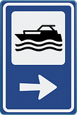 Route bord (BW) kleur, picto en pijl naar keuze aan te passen
