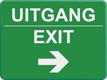 Verwijsbord uitgang/exit met pijlverwijzing