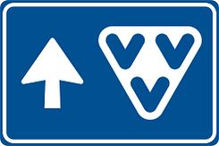 Aluminium DOR verkeersbord RVV BW101Sv14b  VVV - levensduur 20 jaar - afmeting 600x400mm