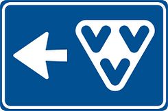 Aluminium DOR verkeersbord RVV BW101Sv14l  VVV - levensduur 20 jaar - afmeting 600x400mm