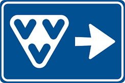 Aluminium DOR verkeersbord RVV BW101Sv14r  VVV - levensduur 20 jaar - afmeting 600x400mm