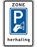 Aluminium DOR verkeersbord RVV BW111zbh herhaling begin zone betaald parkeren - levensduur 20 jaar - afmeting 530x800mm