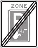 Aluminium DOR verkeersbord RVV BW112ze einde zone betaald parkeren - levensduur 20 jaar - afmeting 530x670mm