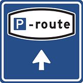 Aluminium DOR verkeersbord RVV BW204b parkeeroute rechtdoor - levensduur 20 jaar - afmeting 800x800mm