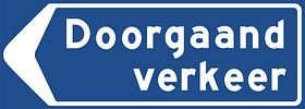 Verkeersbord RVV model BB100l - Doorgaand verkeer links