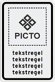 Verkeersbord met eigen tekst en pictogram