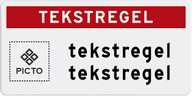 Verkeersbord met eigen tekst en pictogram