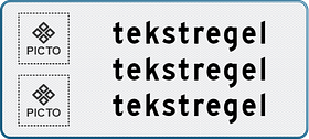 Verkeersbord met eigen tekst en pictogram