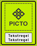 Verkeersbord met eigen tekst en pictogram