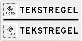 Verkeersbord met eigen tekst en pictogram