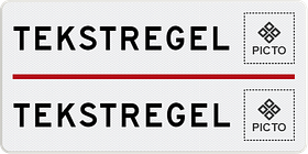 Verkeersbord met eigen tekst en pictogram