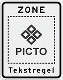 Verkeersbord met eigen tekst en pictogram