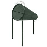 Blikvanger - gepoedercoat staal - dennengroen RAL 6009 + tekst